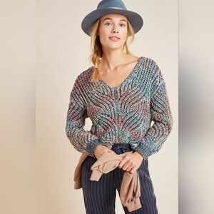 Anthropologie Multicolor  Chroma Woven Sweater L